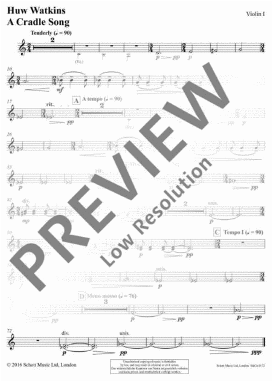 A Cradle Song Violin scores gallery preview page 3
