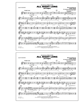 Book cover for All Night Long (All Night) - 2nd Bb Trumpet