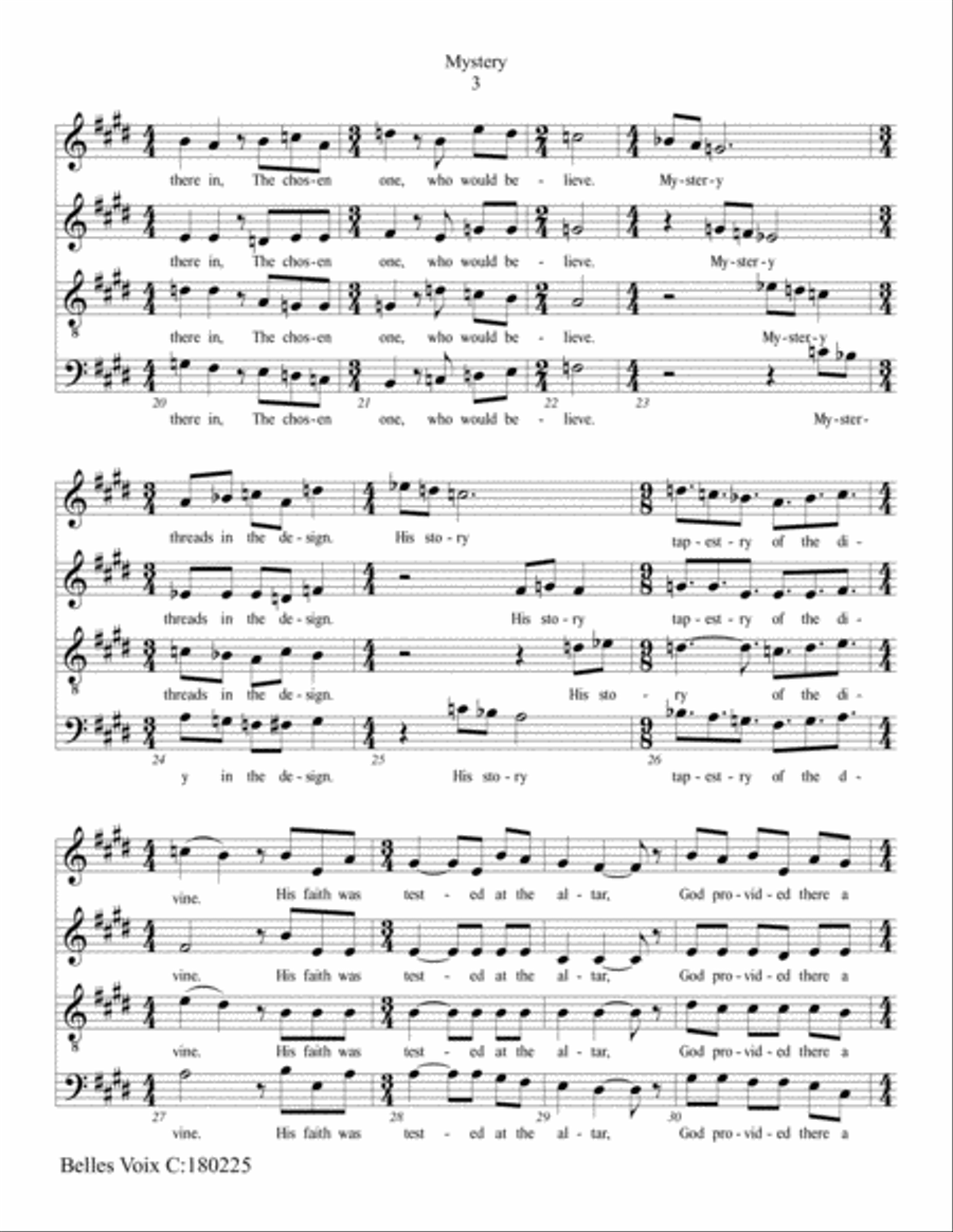 Mystery (Lessons and Carols) 4-Part scores gallery preview page 3