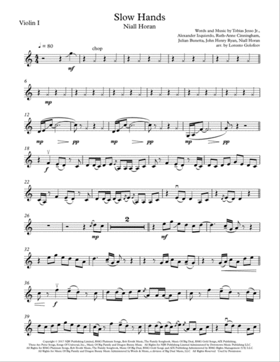 Slow Hands String Quartet scores gallery preview page 1