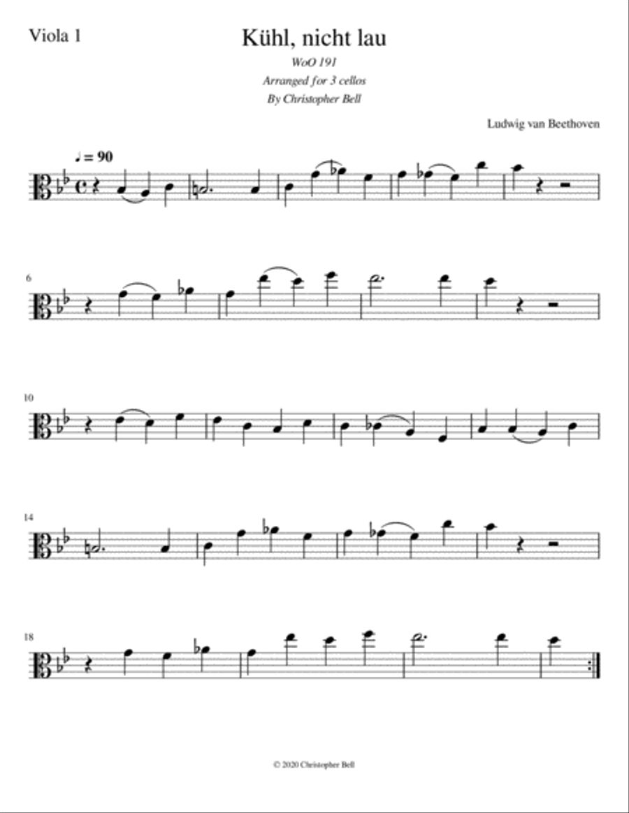 Kühl, nicht lau - Beethoven - Viola Trio String Trio scores gallery preview page 2