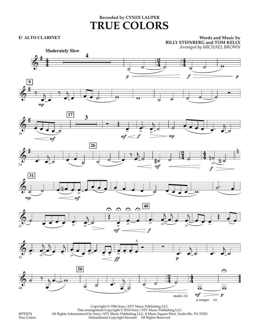 True Colors - Eb Alto Clarinet Concert Band scores gallery preview page 1