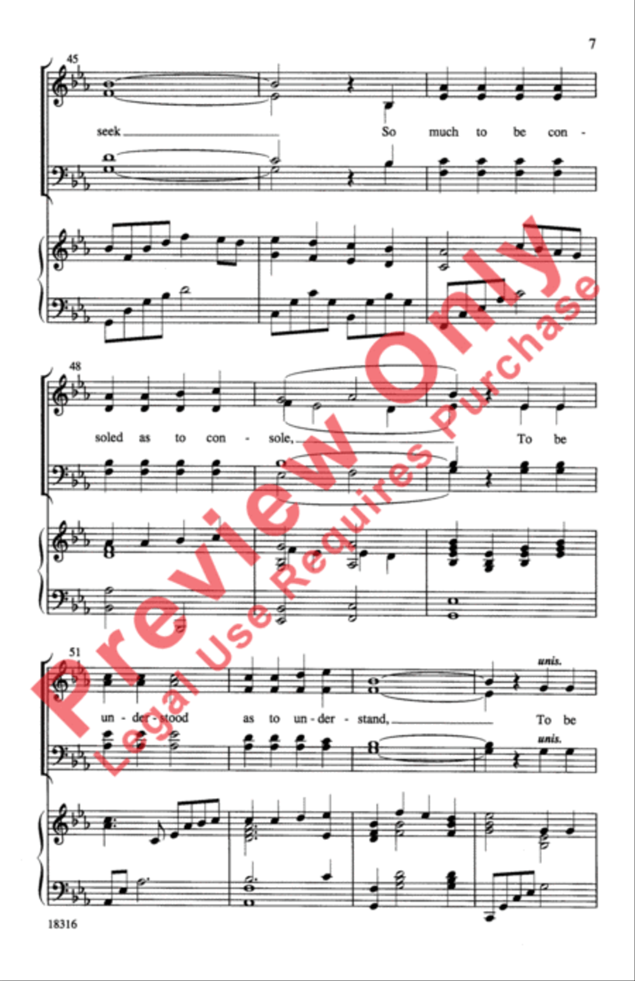 Make Me a Channel of Your Peace 4-Part scores gallery preview page 7