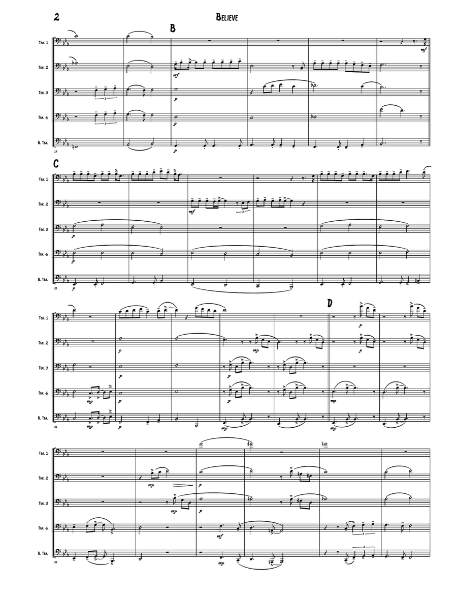 Believe Trombone scores gallery preview page 2