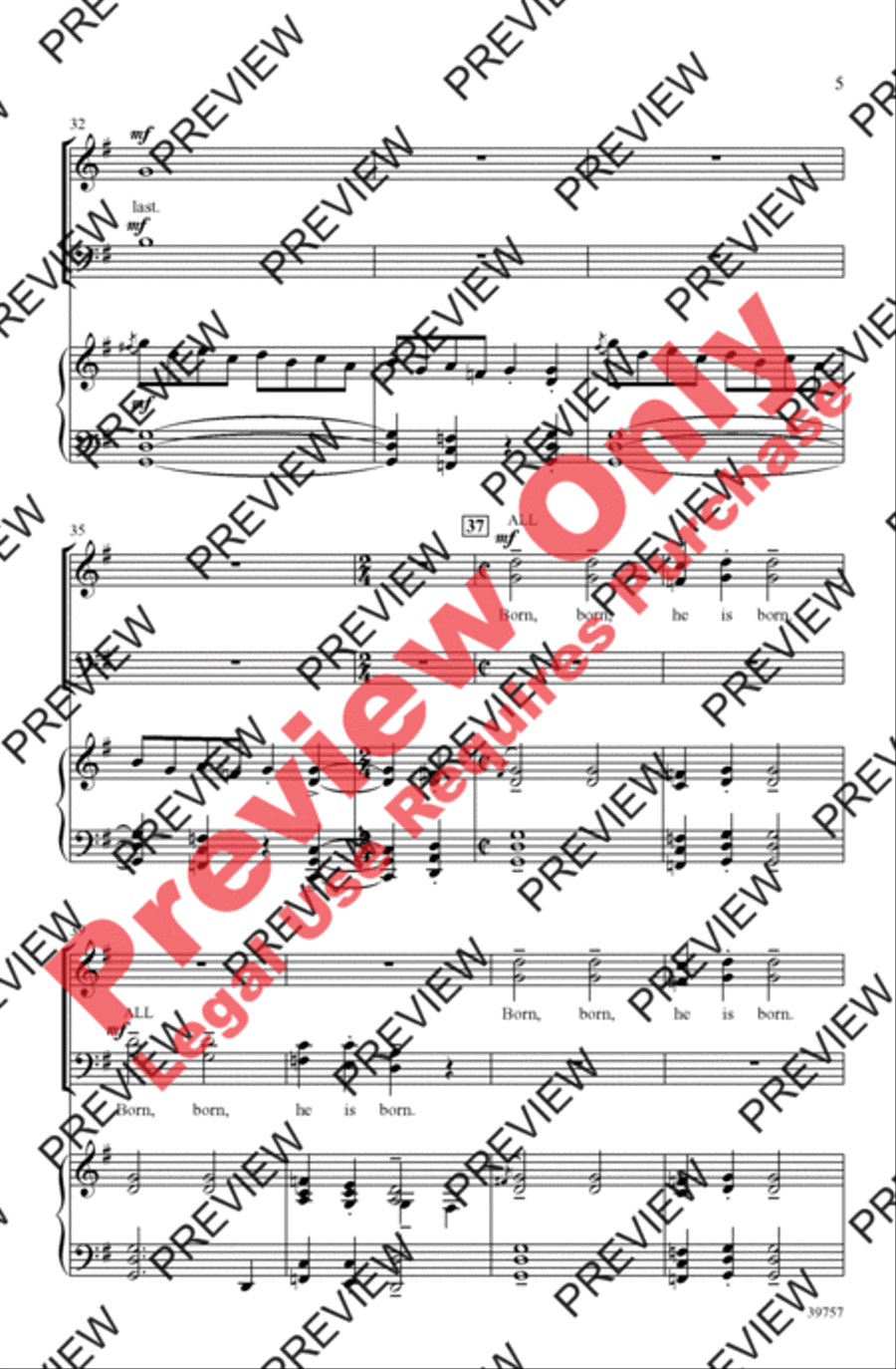 He Is Born 4-Part scores gallery preview page 5