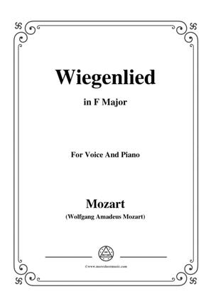 Book cover for Mozart-Wiegenlied,in F Major,for Voice and Piano