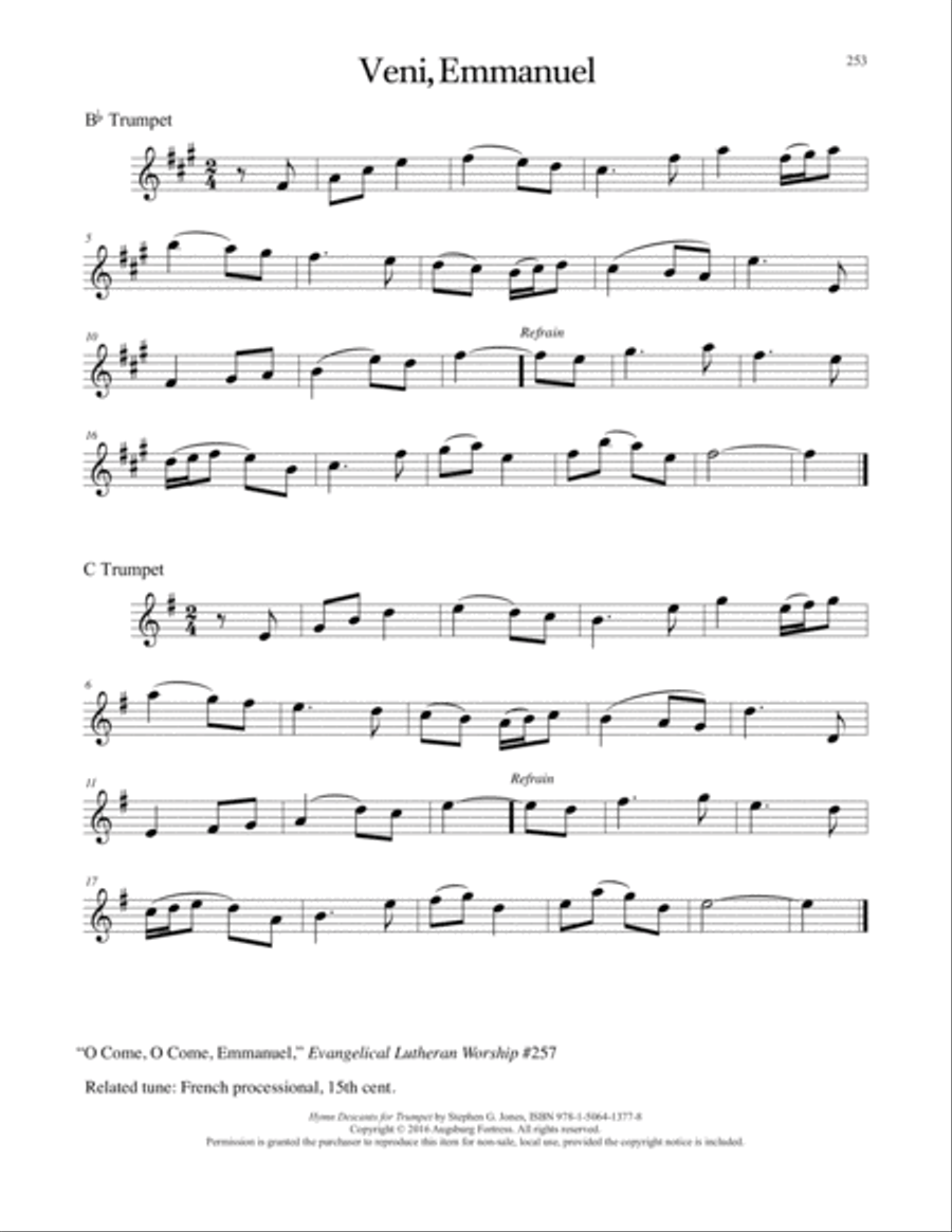 Hymn Descants for Trumpet C Trumpet scores gallery preview page 254