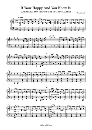 If Your Happy And You Know It Piano Arrangement