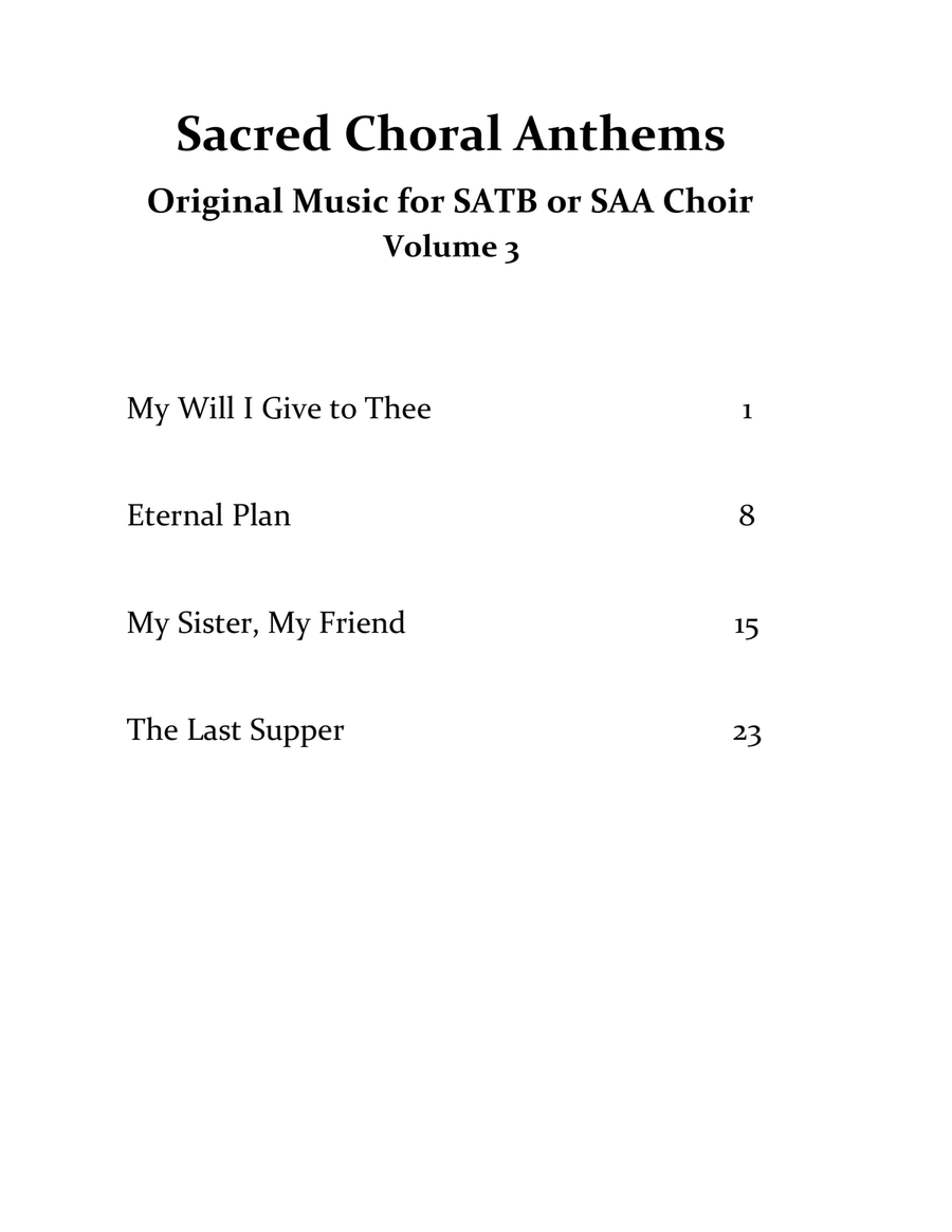 Sacred Choral Anthems 3: Original Music for SATB Choir (Volume 3) 4-Part scores gallery preview page 3