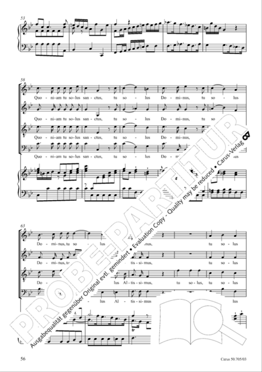Missa in g. Hasse-Werkausgabe IV/3 4-Part scores gallery preview page 65