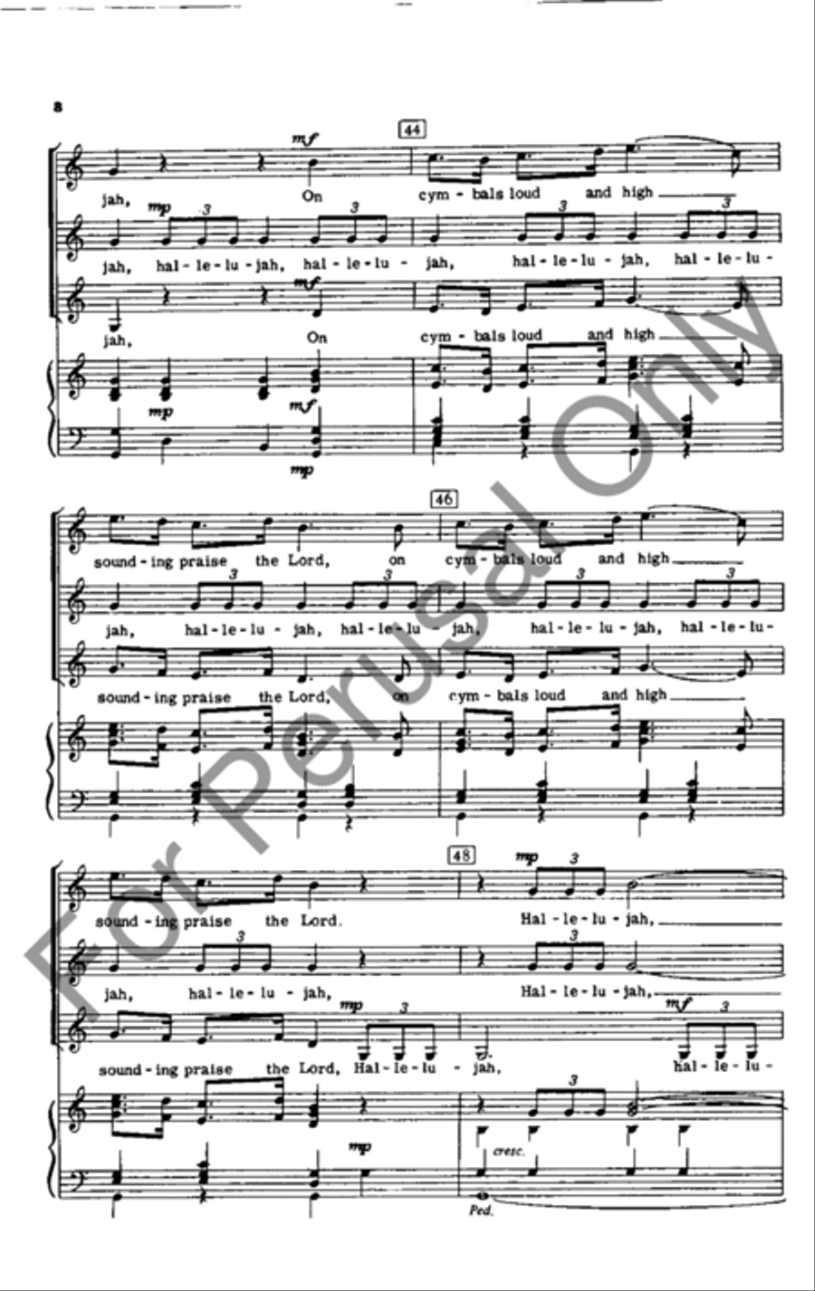 Hallelujah, Praise Ye The Lord SSA scores gallery preview page 7