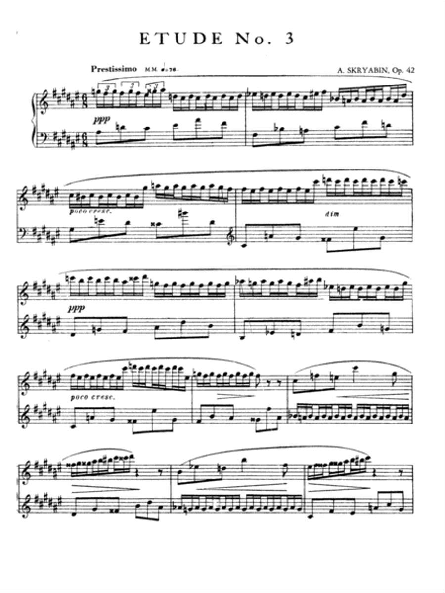 Scriabin: Eight Etudes, Op. 42 Piano Method scores gallery preview page 1