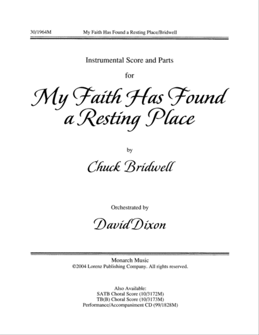 My Faith Has Found a Resting Place - Flute and Rhythm Score and Parts - Digital Flute scores gallery preview page 1