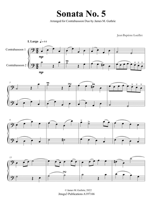 Loeillet: Sonata No. 5 for Contrabassoon Duo