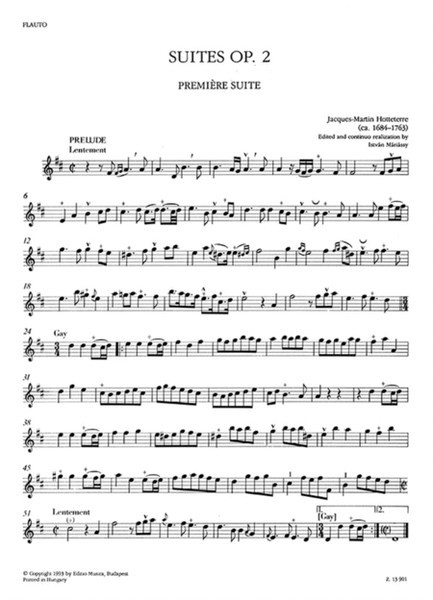 Suites op. 2 pour flute trav. (flute a bec, hautb
