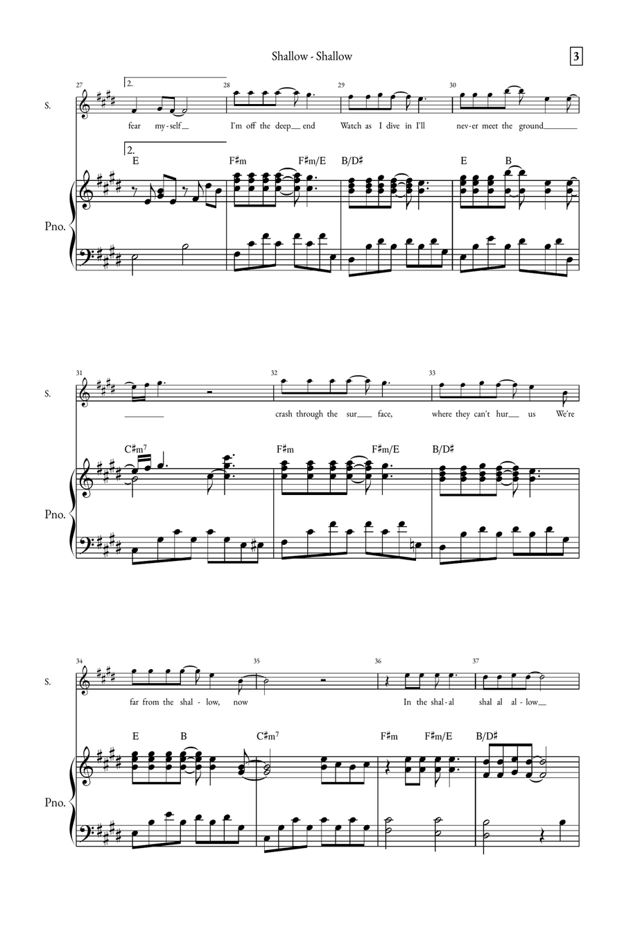 Shallow A Cappella scores gallery preview page 3