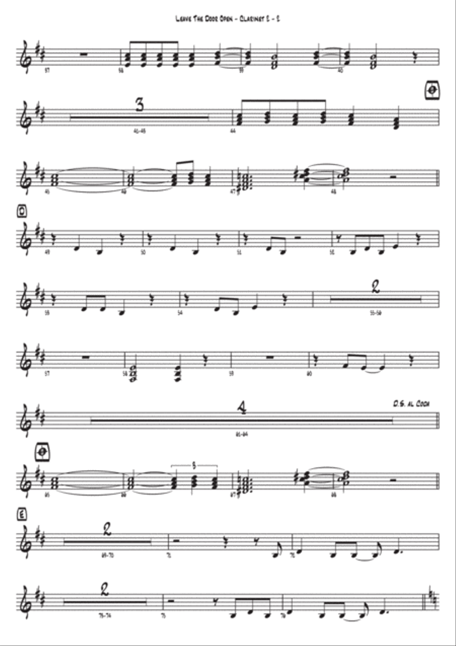 Leave The Door Open Clarinet Duet scores gallery preview page 6