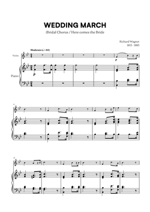 Richard Wagner - Wedding March (Here comes the Bride) (for Violin and Piano)