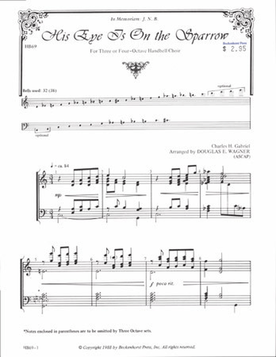 His Eye Is On the Sparrow - Wagner