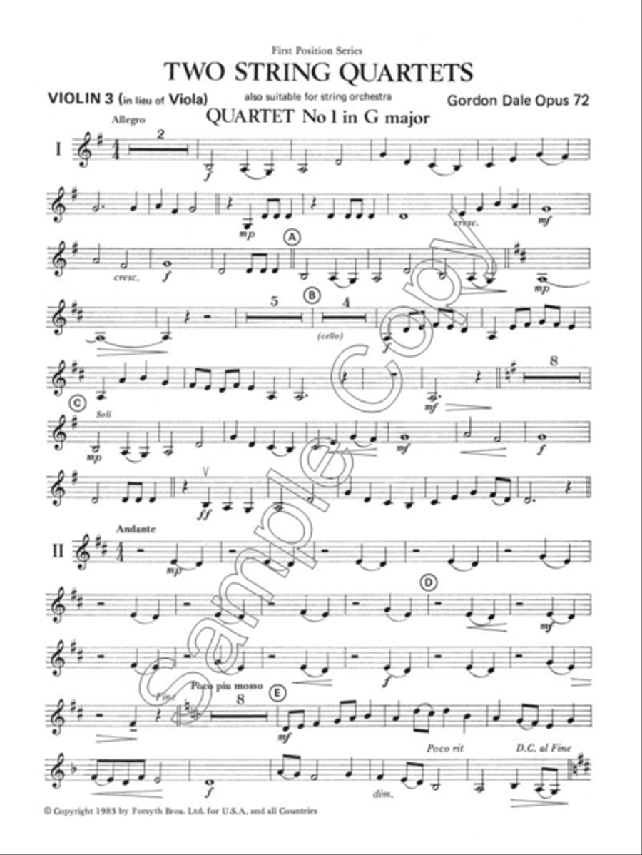 String Quartet No.1 String Quartet scores gallery preview page 5