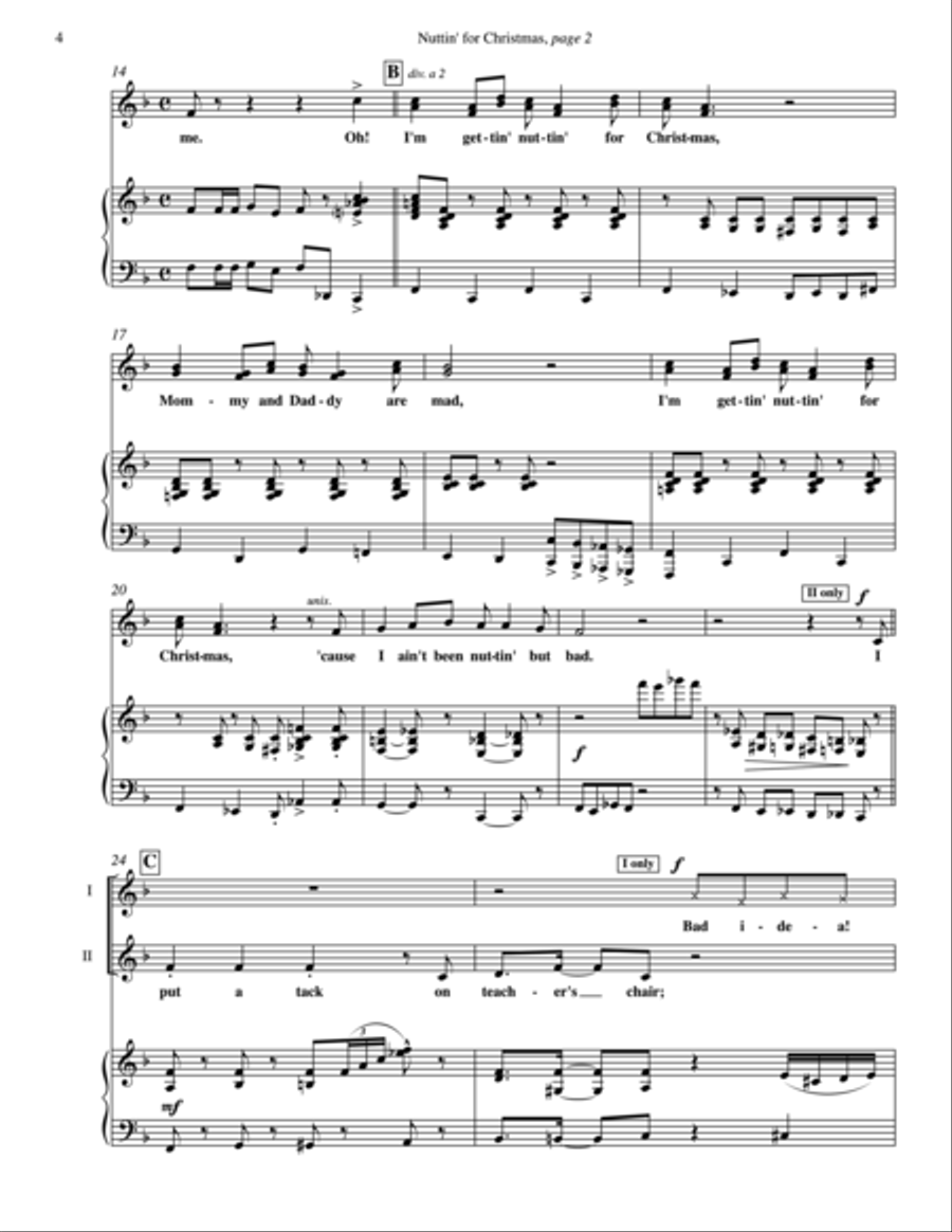 Nuttin' for Christmas Women's Choir scores gallery preview page 12