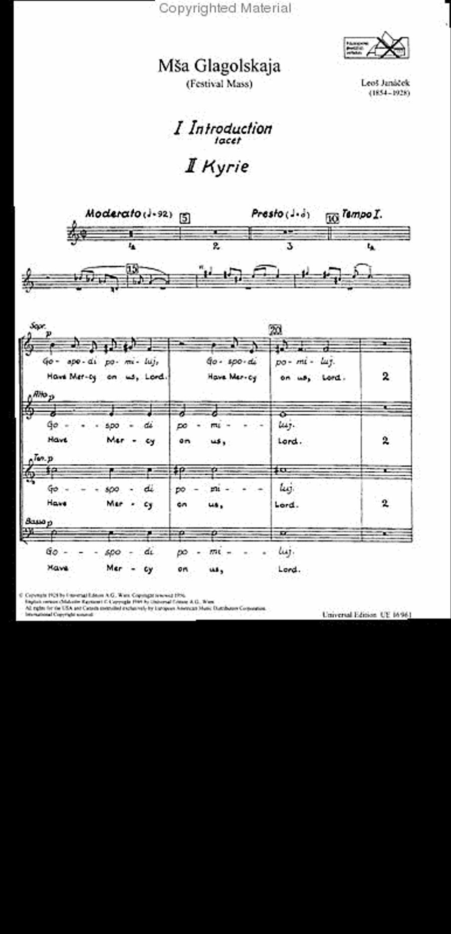 Glagolithic Messe 4-Part scores gallery preview page 2