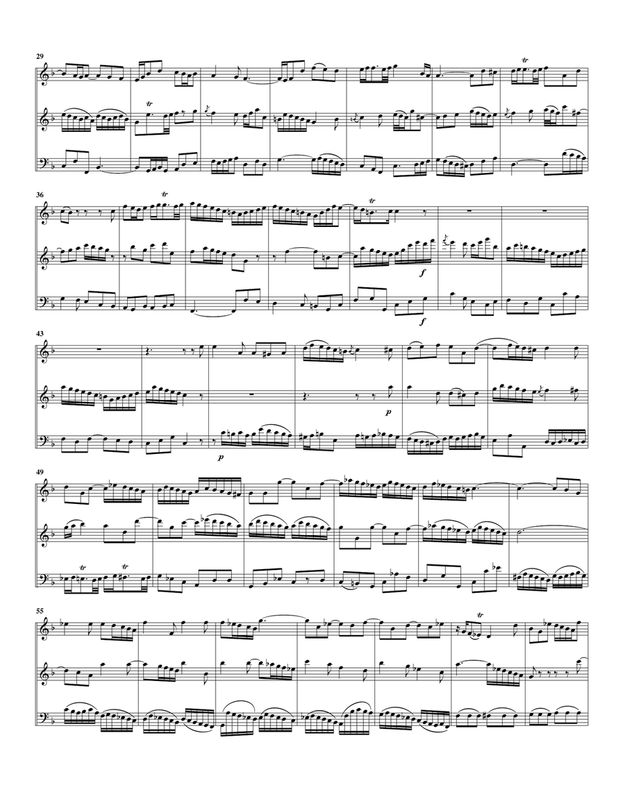 Aria: Verleih, dass ich aus Herzensgrund from cantata BWV 177 (arrangement for 3 recorders (SAB)) 3-Part scores gallery preview page 3
