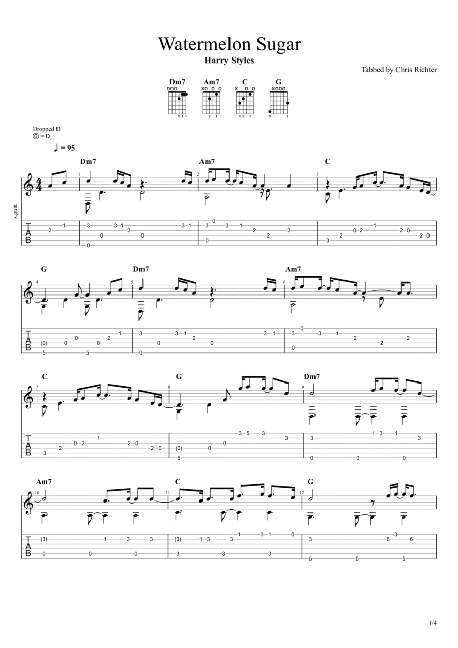 Watermelon Sugar by Harry Styles Electric Guitar Digital Sheet