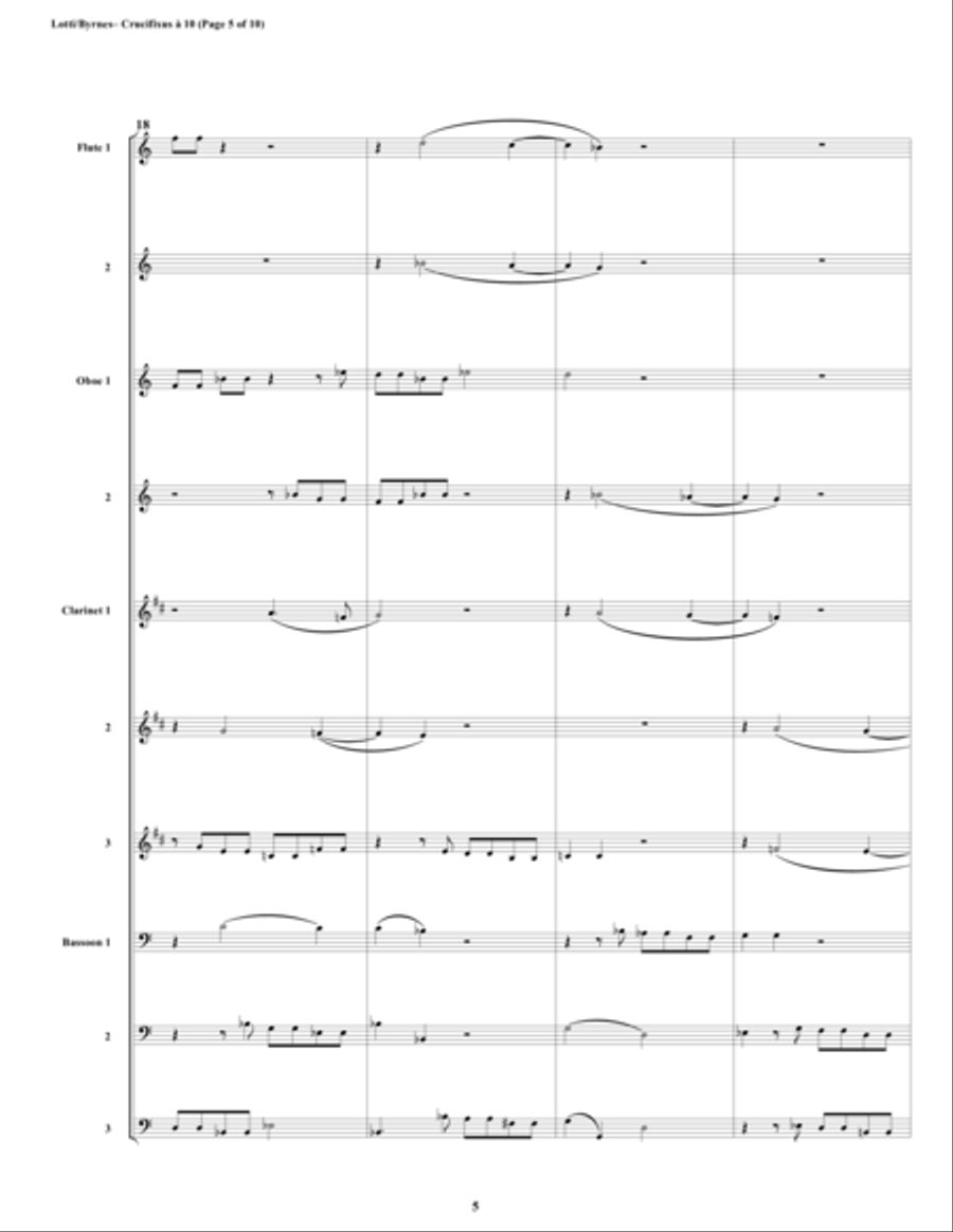 Crucifixus a 10 by Antonio Lotti (Woodwind Choir) Woodwind Ensemble scores gallery preview page 5