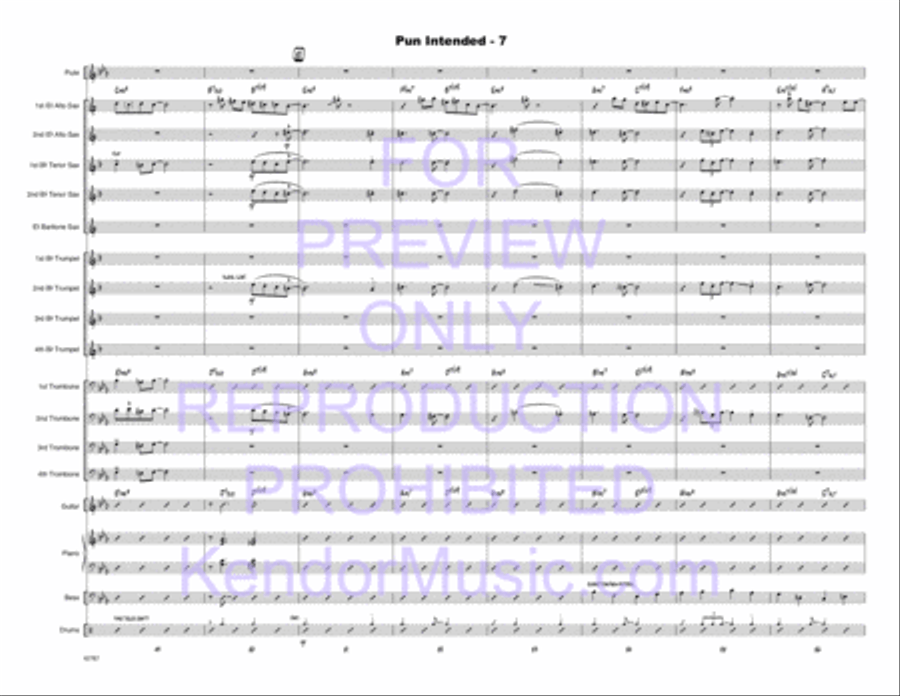 Pun Intended (Full Score) Jazz Ensemble scores gallery preview page 8