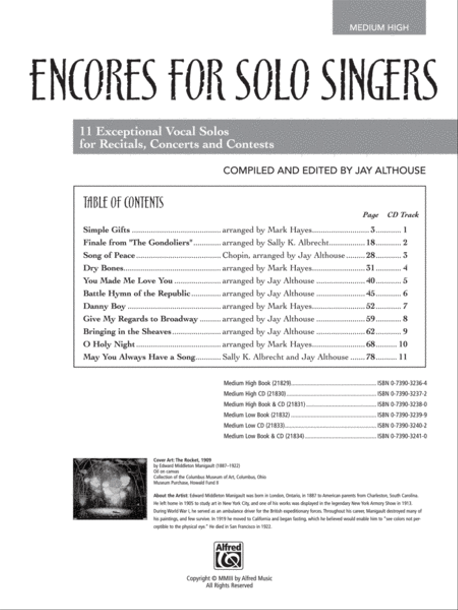 Encores for Solo Singers Medium-High Voice scores gallery preview page 2