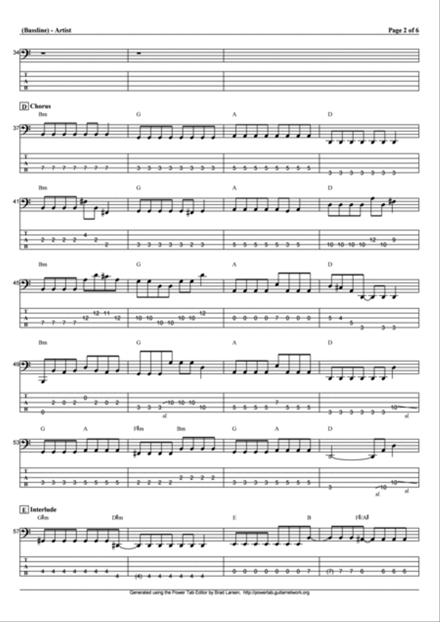 Night Dancer Bass Guitar scores gallery preview page 2