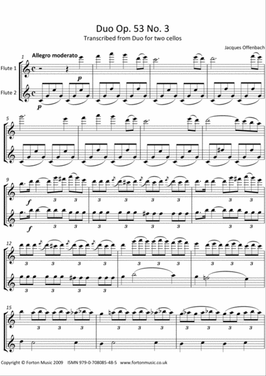 Duos Op 53 no 3 Flute Duet scores gallery preview page 2