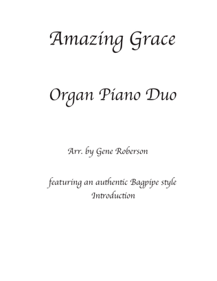 Amazing Grace Organ Piano Duet Advanced