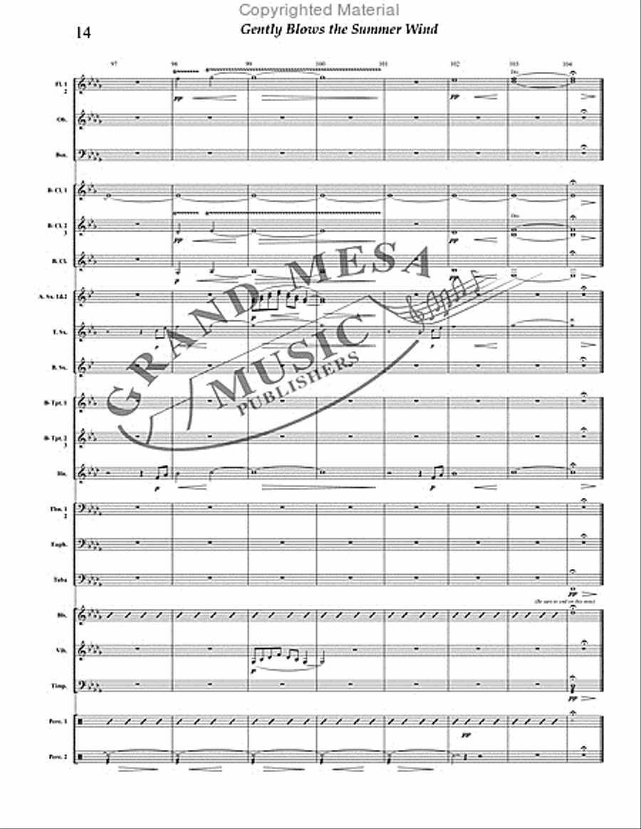 Gently Blows the Summer Wind Concert Band scores gallery preview page 15
