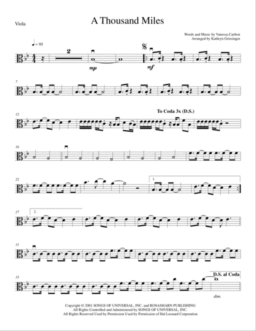 A Thousand Miles String Quartet scores gallery preview page 5