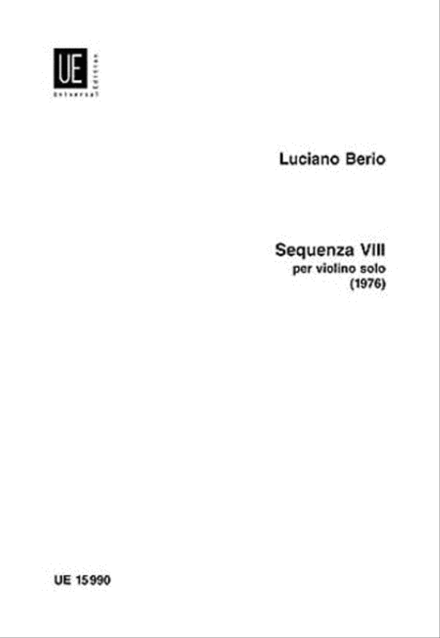 Sequenza 8, Solo Violin Chamber Music scores gallery preview page 1
