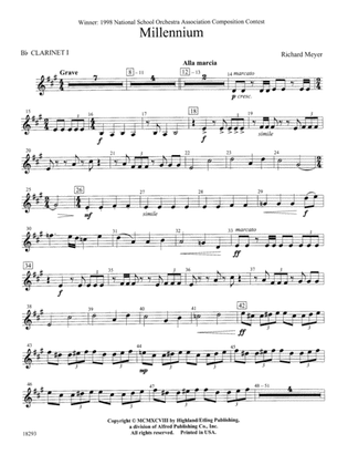 Millennium: 1st B-flat Clarinet