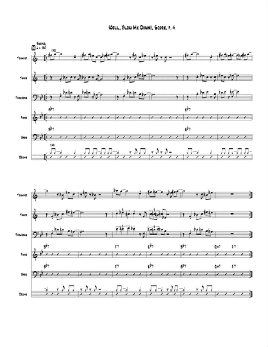Well, Blow Me Down! Jazz Ensemble scores gallery preview page 4