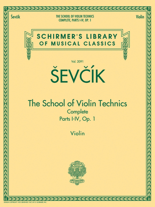 Book cover for The School of Violin Technics Complete, Op. 1