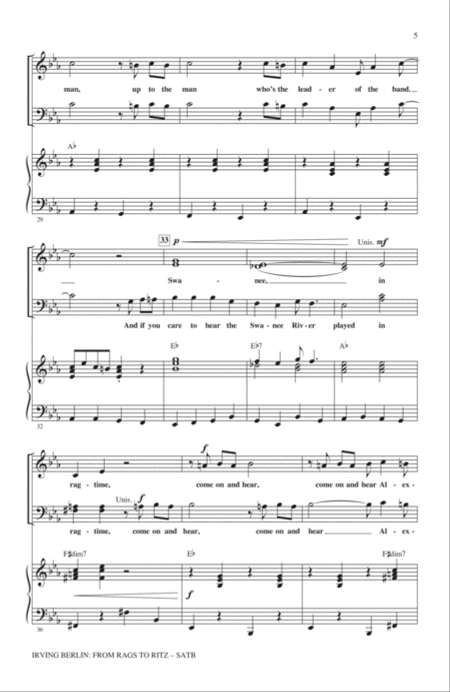Irving Berlin: From Rags To Ritz (Medley) 4-Part scores gallery preview page 4