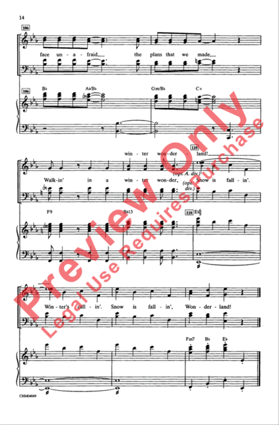 Let It Snow / Winter Wonderland 4-Part scores gallery preview page 14