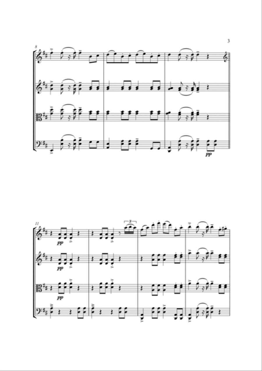WEDDING DAY AT TROLDHAUGEN String Trio, Intermediate Level for 2 violins and cello or violin, viola String Trio scores gallery preview page 5