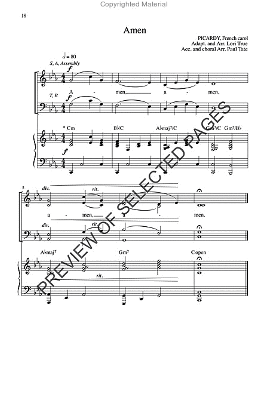 Mass of Mercy - Choral / Accompaniment edition 4-Part scores gallery preview page 10
