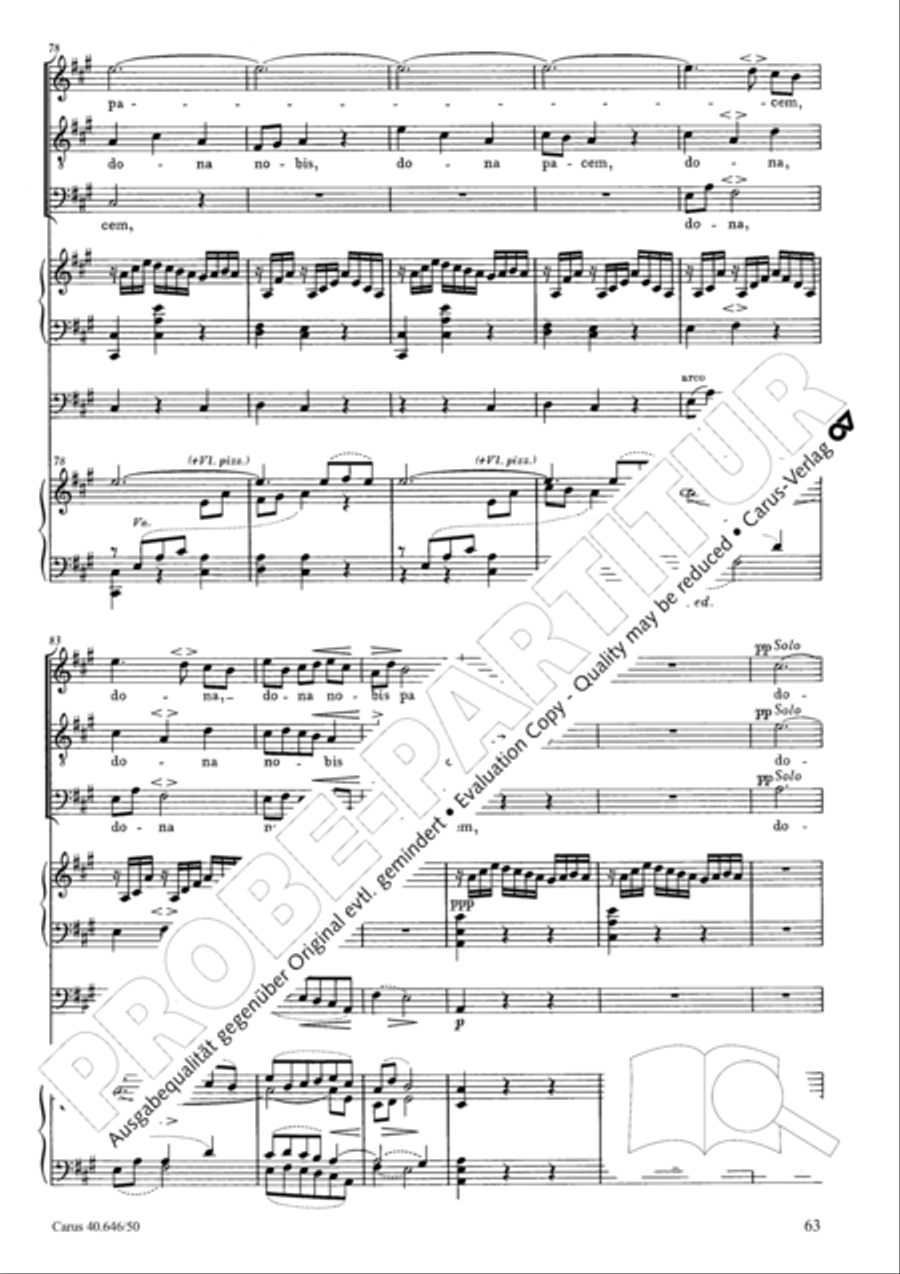 Mass in A major STB scores gallery preview page 65