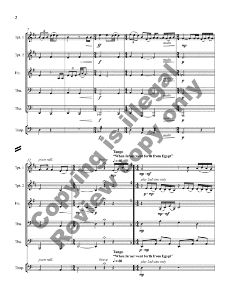 Fanfare, Tango, and Fughetta on Hebrew Themes Percussion scores gallery preview page 9