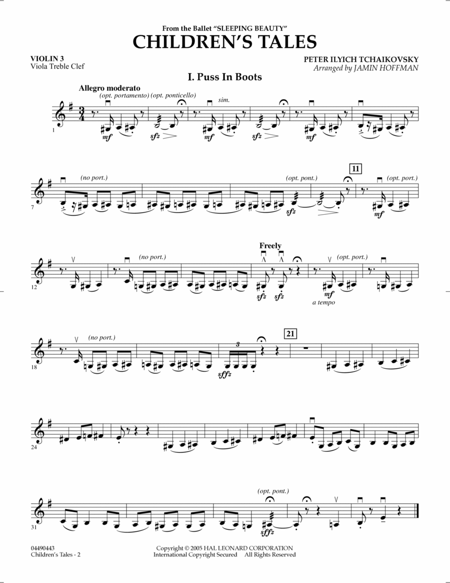 Children's Tales (from Sleeping Beauty) - Violin 3 (Viola Treble Clef) Orchestra scores gallery preview page 1