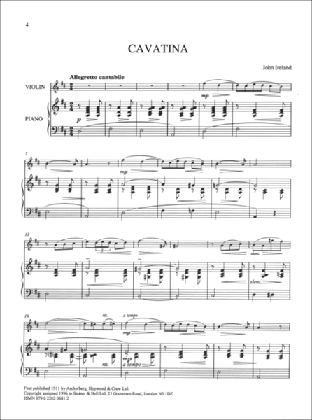 Cavatina for Violin and Piano