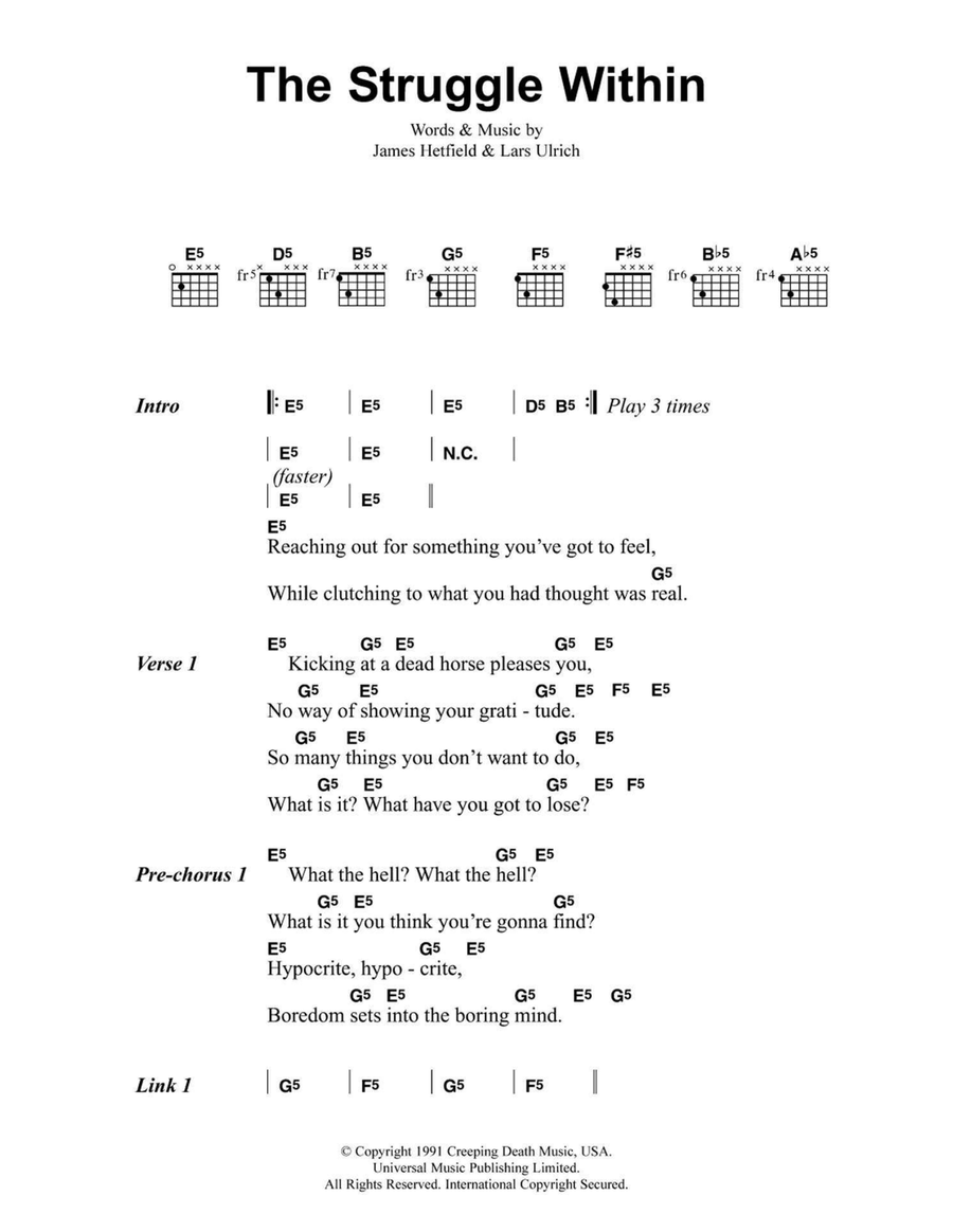 The Struggle Within Electric Guitar scores gallery preview page 1