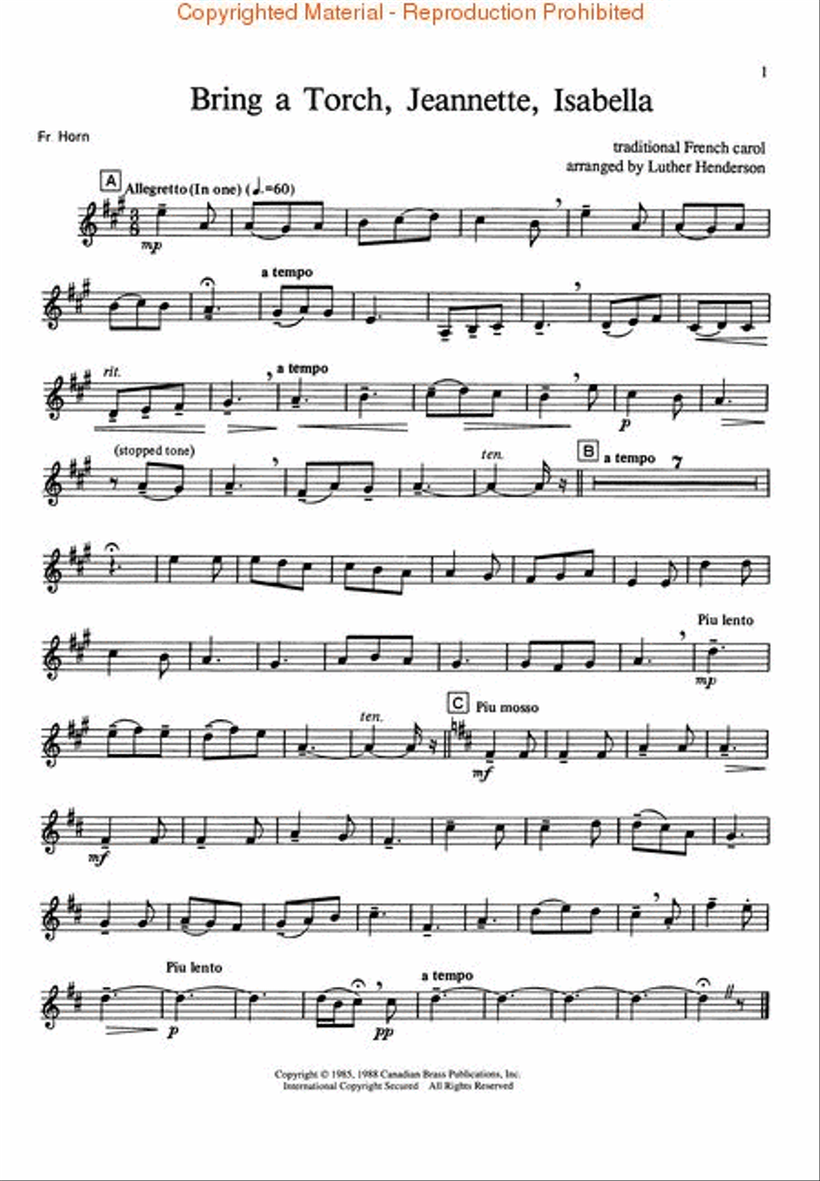 The Canadian Brass Christmas Horn scores gallery preview page 2